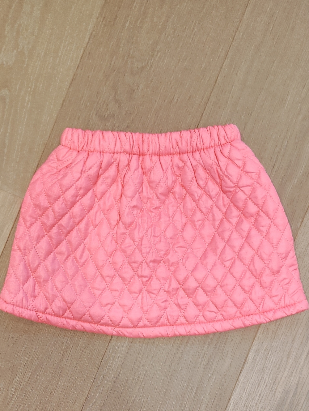 Girls Quilted Pink Skirt with Elastic Waist